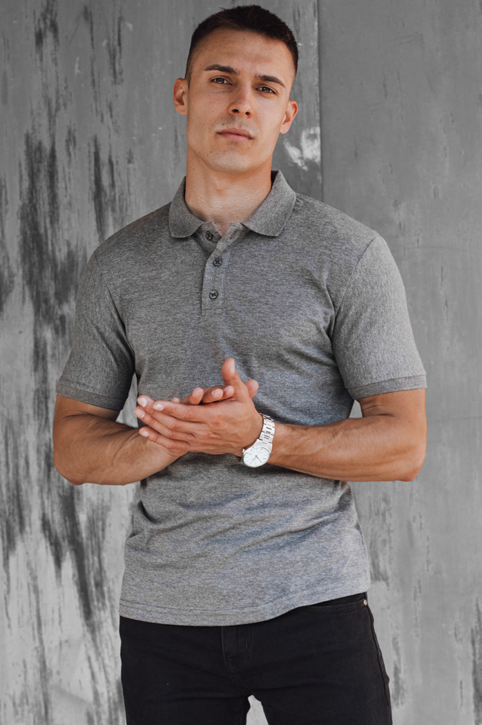 Koszulka męska polo ciemnoszara Dstreet PX0602