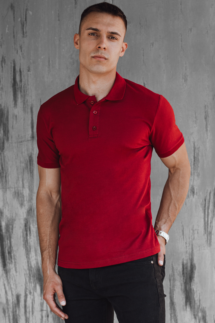 Koszulka męska polo bordowa Dstreet PX0607