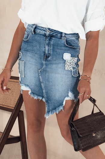 Spódnica damska TRENDY LOVE niebieska Dstreet CY0460