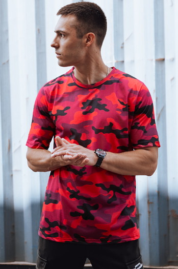 Koszulka męska czerwona moro Dstreet RX5591