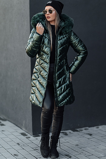 Kurtka zimowa damska pikowana BELLATRIX zielona Dstreet TY4591