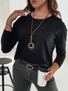 Bluzka damska one size MINIMODA z wisiorkiem czarna Dstreet RY2678