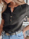 Bluzka damska one size prążkowana KISS LOOK czarna Dstreet RY2833