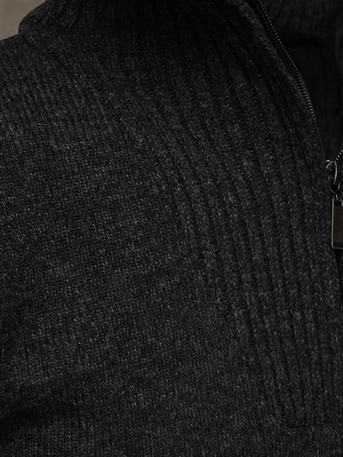 Sweter męski ze stójką ocieplany grafitowy Dstreet WX2354