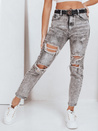 Jeansy damskie push up z dziurami szare Dstreet UY2780