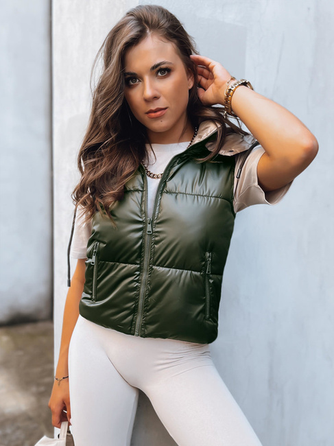 Kamizelka damska pikowana OSHE zielona Dstreet TY3704
