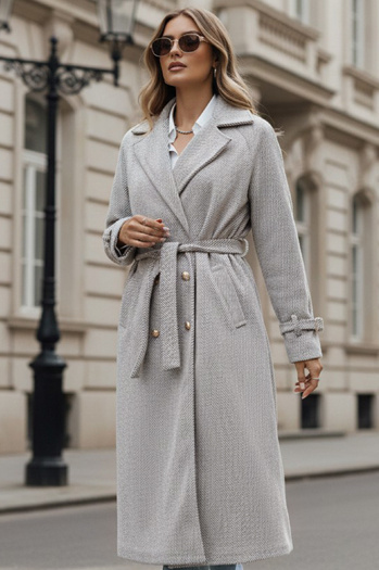 Płaszcz damski oversize CAMELLYN długi beżowy Dstreet NY0744