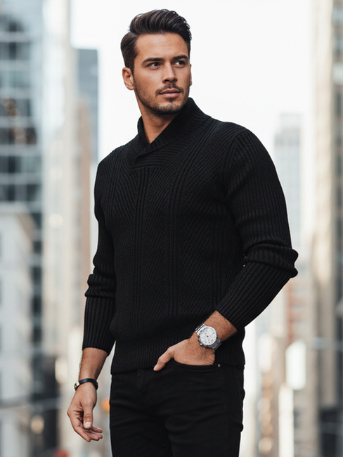 Sweter męski czarny Dstreet WX2256z