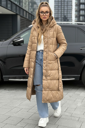 Płaszcz damski zimowy dwustronny kamelowy Dstreet TY5480