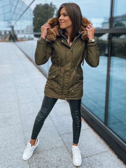Kurtka zimowa damska parka NEXT ciemnozielona Dstreet TY2890