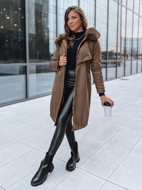 Kurtka zimowa damska parka LUSTER brązowa Dstreet TY3956