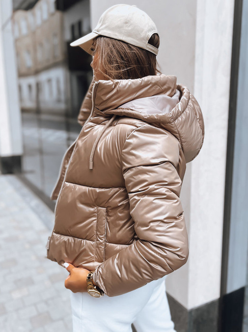 Kurtka przejściowa damska pikowana LOLAROSE beżowa Dstreet TY3738