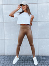 Legginsy damskie woskowane EDIT kamelowe Dstreet UY1622_2
