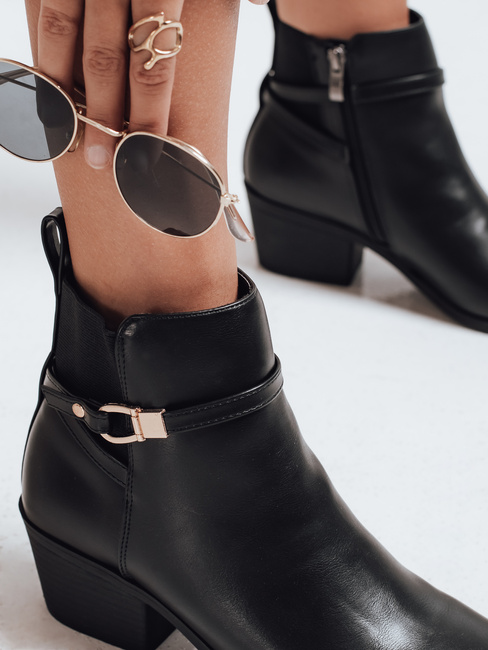 Botki damskie BLENESSON na lekkim obcasie czarne Dstreet ZY0576