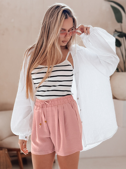 Spodenki damskie materiałowe SUMMER TRIP różowe Dstreet SY0437