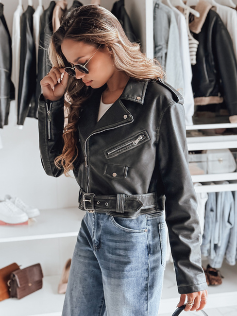 Kurtka skórzana damska ramoneska PALIGOR czarna Dstreet TY4160