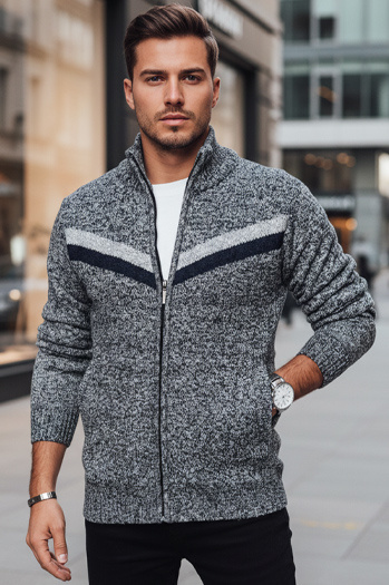 Sweter męski rozpinany jasnoszary Dstreet WX2261z
