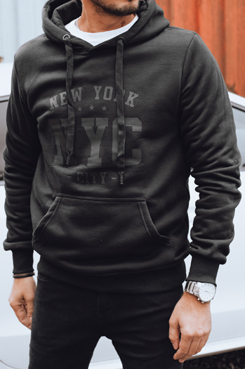 Bluza męska ocieplana z kapturem czarna Dstreet BX5934