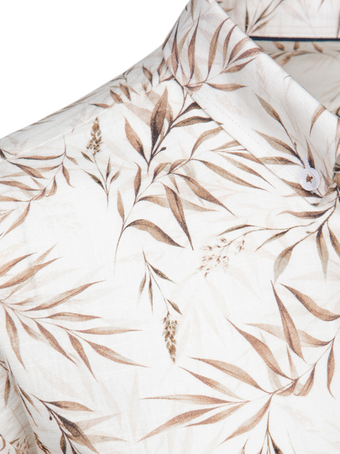 Koszula męska w liście biała Dstreet DX2639