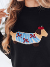 Damski sweter z aplikacją psa CHICPAWS czarny Dstreet MY2541