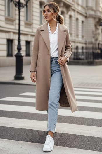 Płaszcz damski oversize MANTOVA długi kamelowy Dstreet NY0739