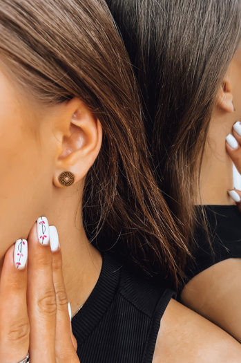 Kolczyki AZTEC STYLE złote Dstreet JY0013