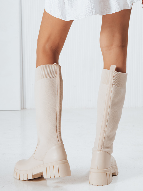 Kozaki damskie beżowe Dstreet ZY1242