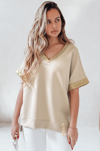 Bluzka damska oversize SHINE LOVE beżowa Dstreet RY2914