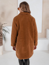 Płaszcz zimowy damski teddy futrzany brązowy Dstreet NY0752
