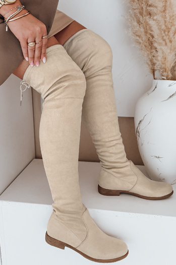 Kozaki damskie beżowe Dstreet ZY0573