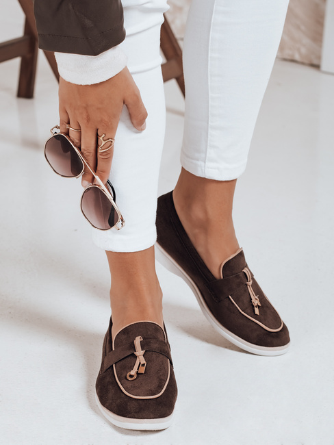 Mokasyny damskie zamszowe brązowe Dstreet ZY1051