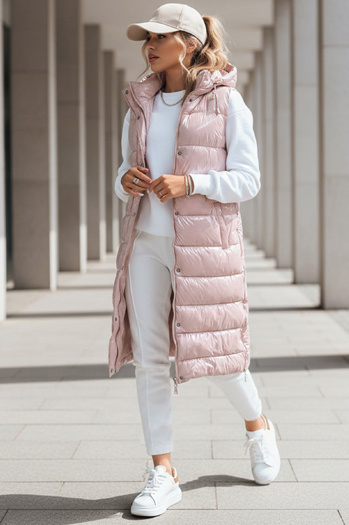 Kamizelka pikowana damska GANTINI różowa Dstreet TY3740