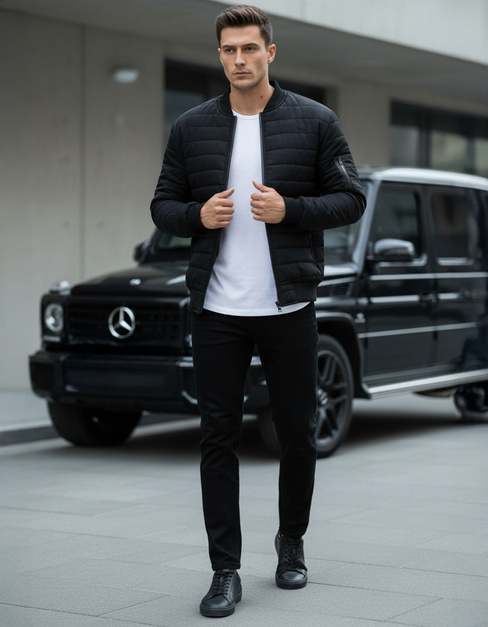 Kurtka męska pikowana bomber jacket czarna TX2213