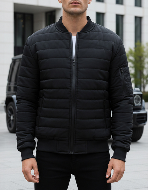 Kurtka męska pikowana bomber jacket czarna TX2213