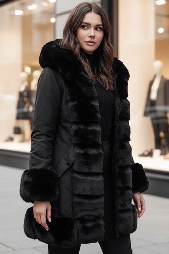 Kurtka damska z futerkiem FURRWINT czarna Dstreet TY4772z