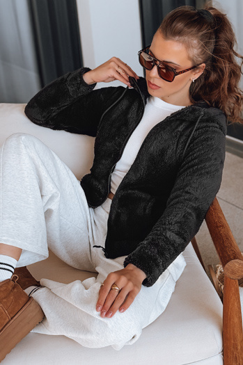 Bluza damska z kapturem czarna Dstreet BY1556