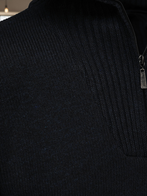 Sweter męski ze stójką ocieplany granatowy Dstreet WX2352