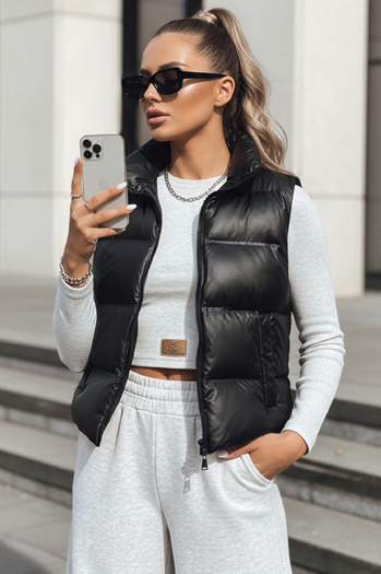 Pikowana kamizelka damska WILLOW czarna Dstreet TY3796