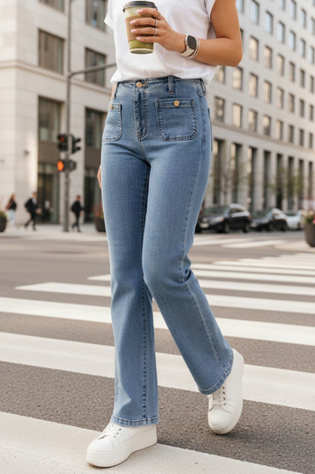 Jeansy damskie z wysokim stanem wide leg niebieskie Dstreet UY2867