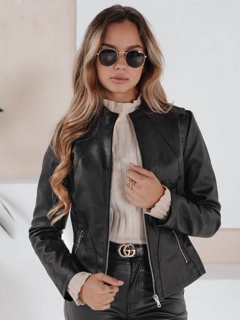 Kurtka skórzana damska ramoneska czarna Dstreet TY5201