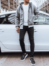 Rozpinana bluza męska ocieplana jasnoszara Dstreet BX5596