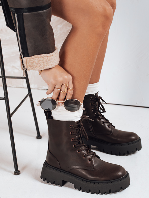 Trapery damskie ocieplane brązowe Dstreet ZY1206