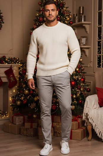 Spodnie męskie chino jasnoszare Dstreet UX4415z