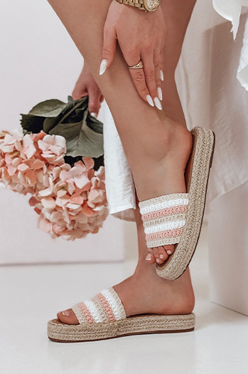 Klapki damskie PLAZENTA różowe Dstreet ZY0877