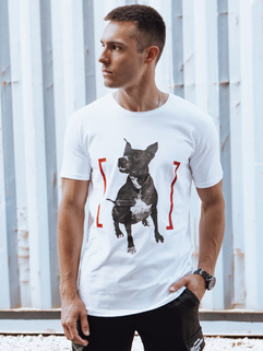 T-shirt męski z nadrukiem biały Dstreet RX5608_1