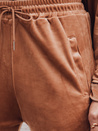 Spodnie damskie dresowe welurowe brązowe Dstreet UY2838