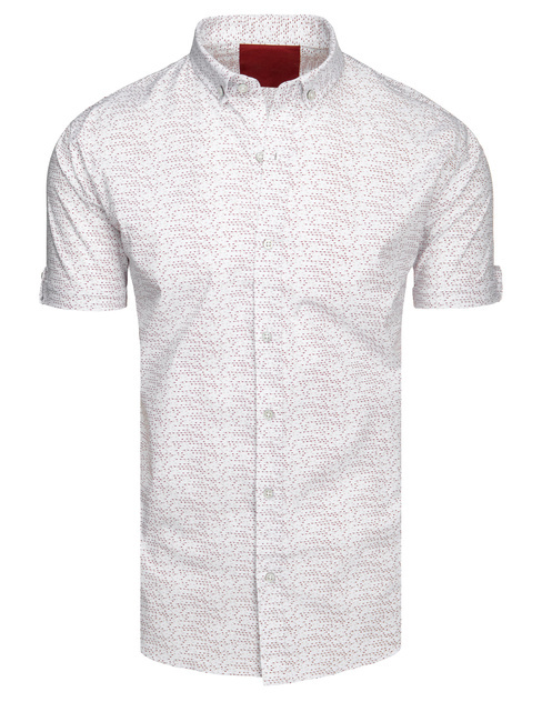 Koszula męska z krótkim rękawem biała Dstreet KX1078