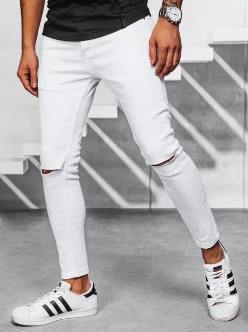 Spodnie męskie jeansowe białe Dstreet UX3922