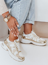 Sneakersy damskie na płaskiej podeszwie GLISSWALK złote Dstreet ZY1002