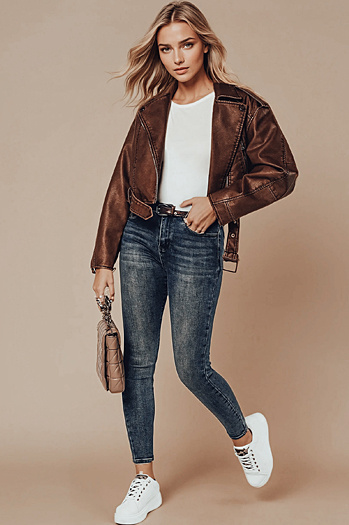 Spodnie damskie jeansowe skinny SKINNYJEAN z paskiem granatowe Dstreet UY2328